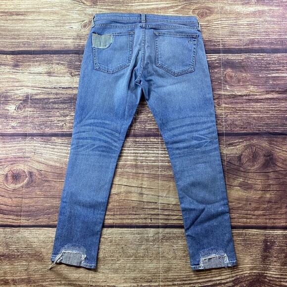 Rag & Bone Jeans Women's Size 27 The Skinny Tomboy Light Wash Patches 32x26 - Picture 3 of 12